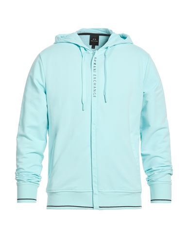 Man Sweatshirt Turquoise Size S Cotton, Elastane