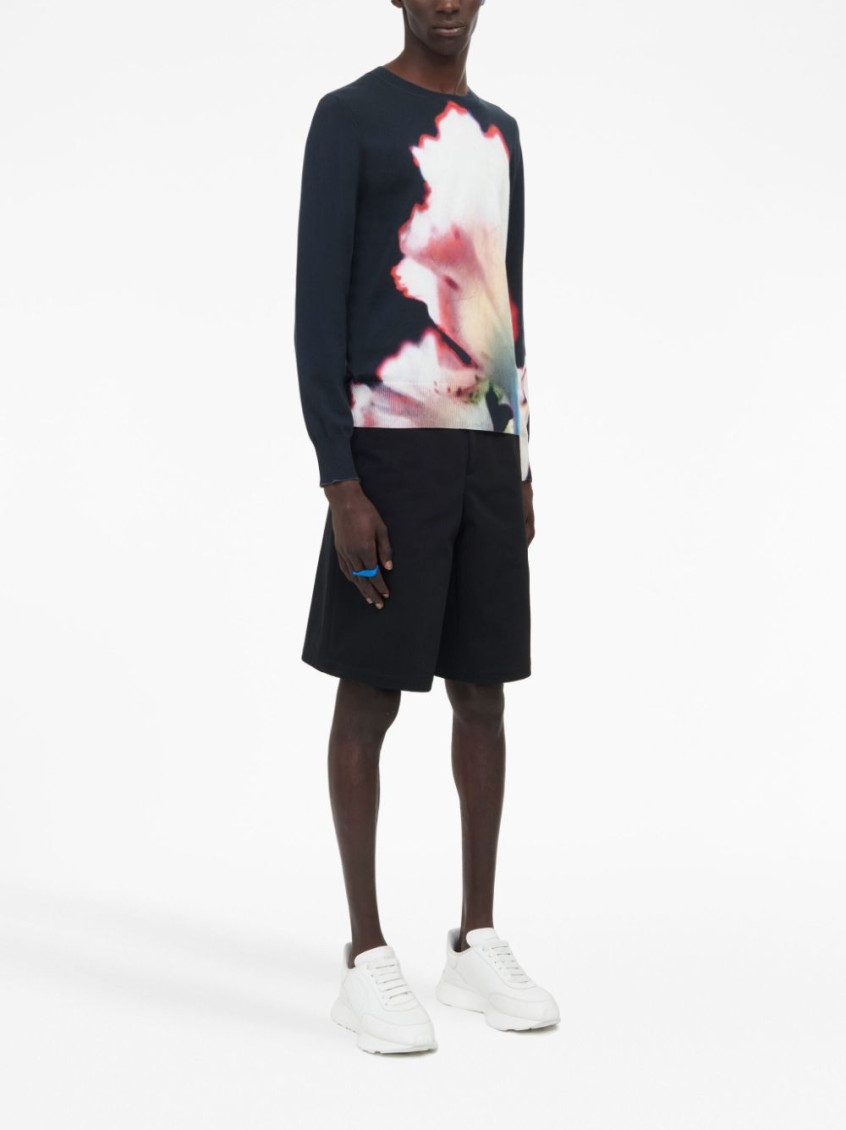 Solarised Flower-print cotton sweatshirt - Black