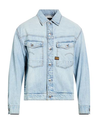 Man Denim outerwear Blue Size XL Cotton