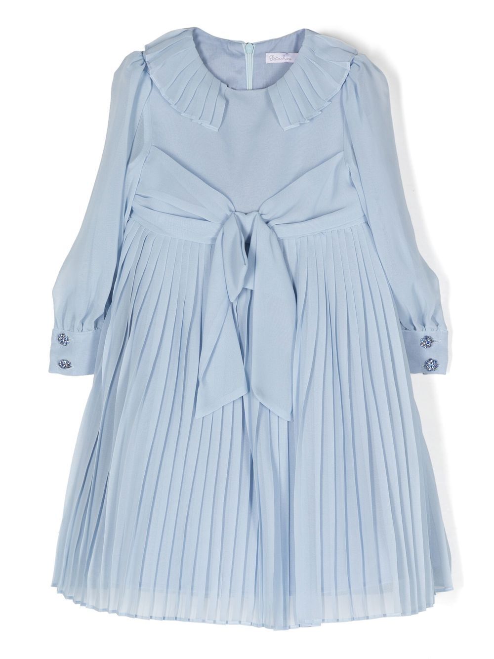 Pleated chiffon maxi dress - Blue