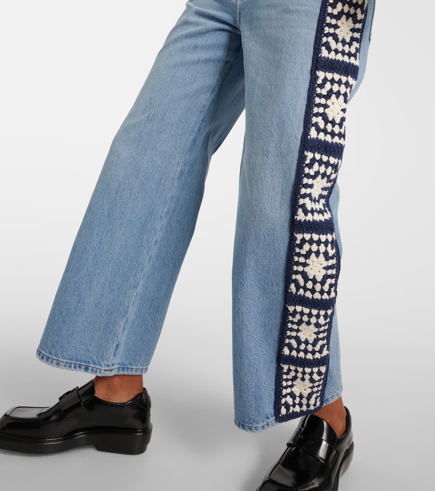 Le Jane Crop Crochet straight jeans