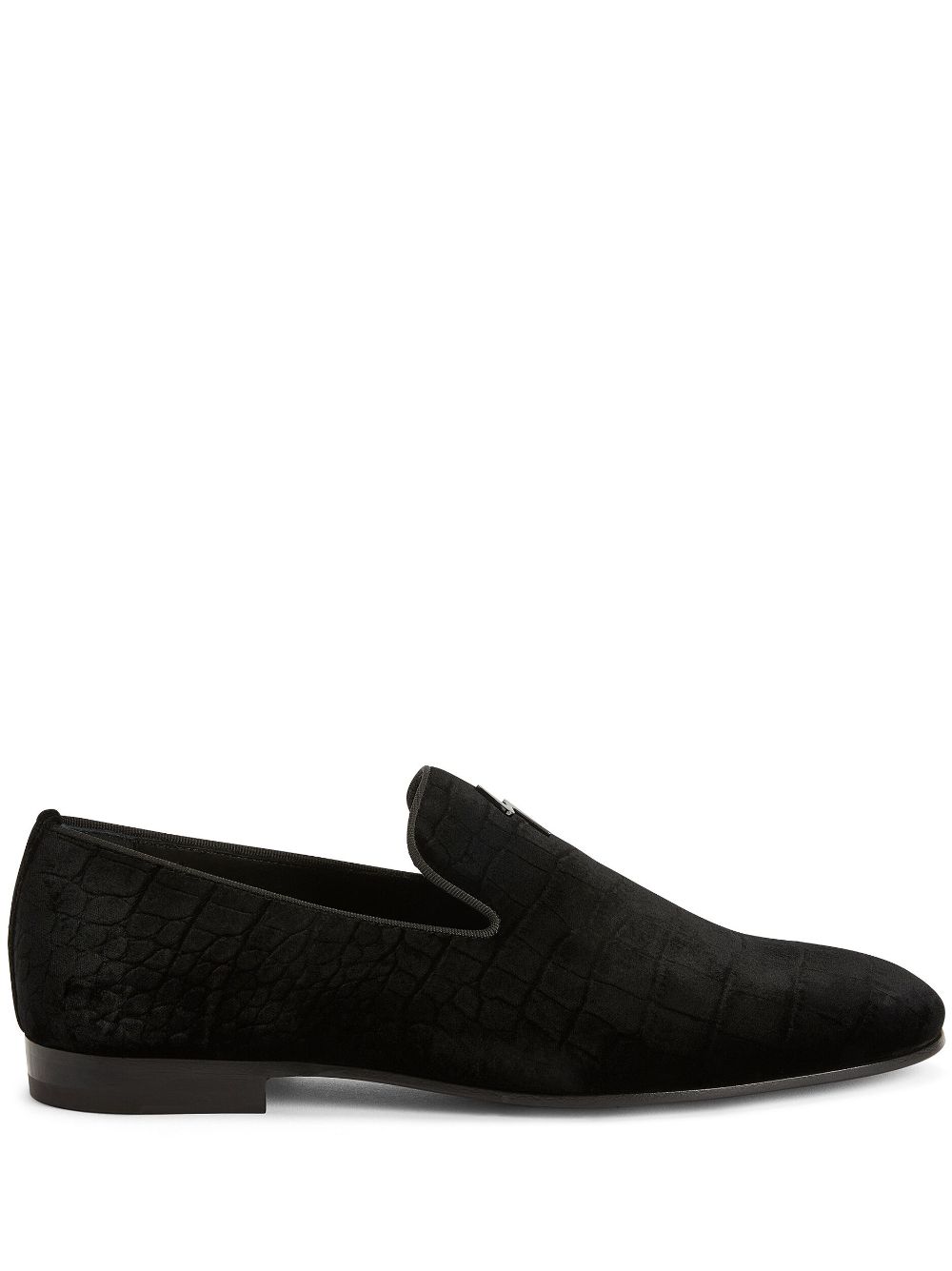 Slip-on velvet loafers - BLACK