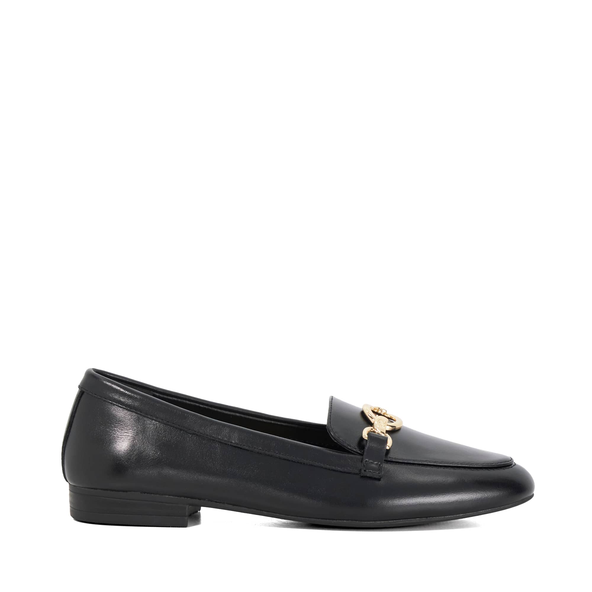 Dune London Womens Ladies Gladia - Leather Almond Toe Loafers - Black Patent Leather