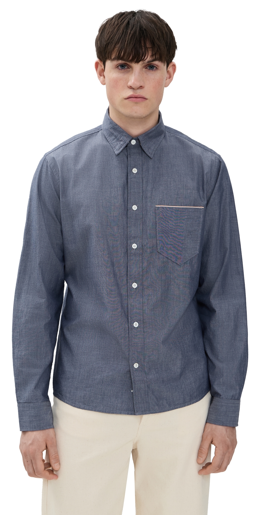 Billy Reid Msl 1-Pocket Shirt Blue