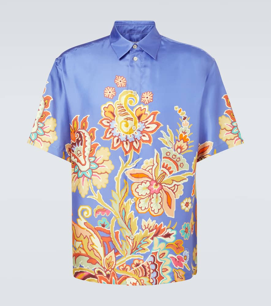 Floral silk bowling shirt