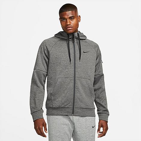 Men's Therma-FIT Full-Zip Hoodie in Charcoal Heather/Dark Smoke Grey/Black