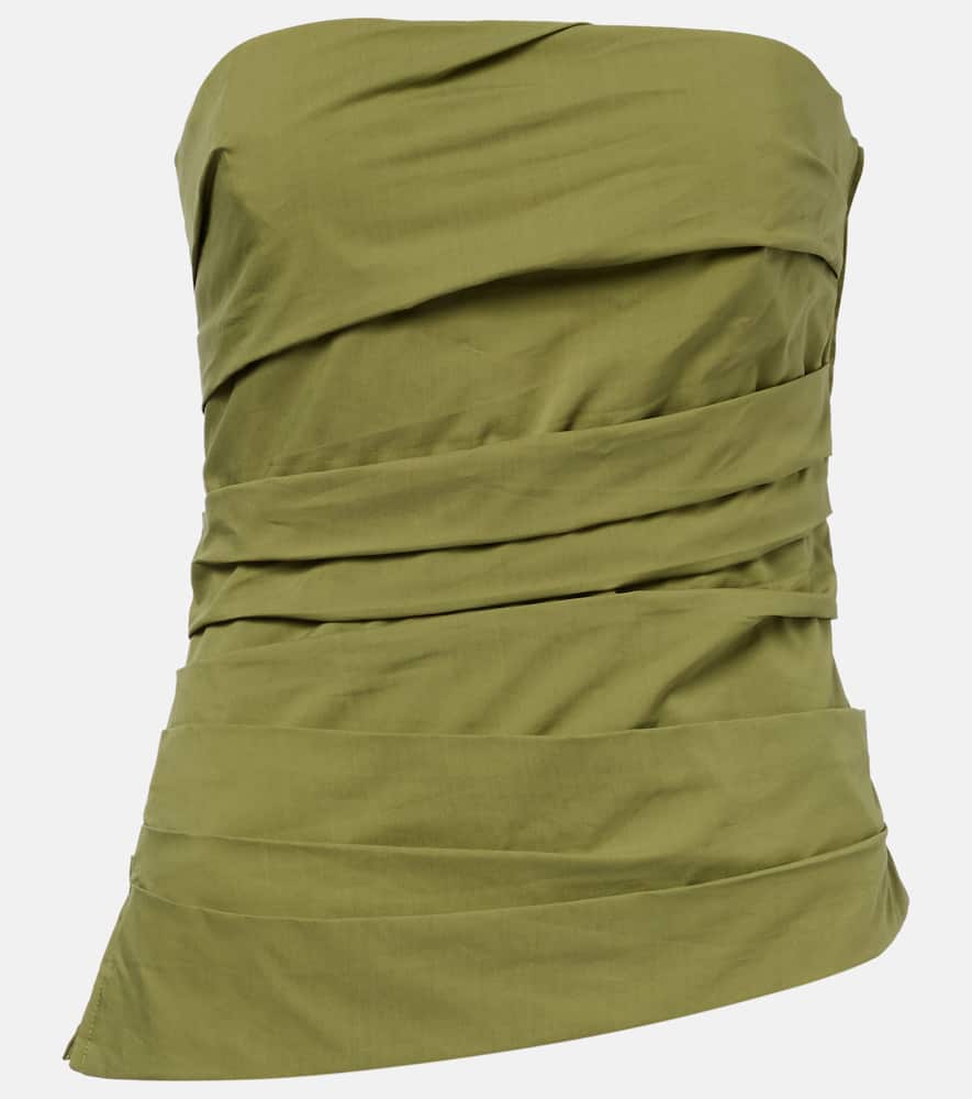 Emerson ruched cotton-blend tube top