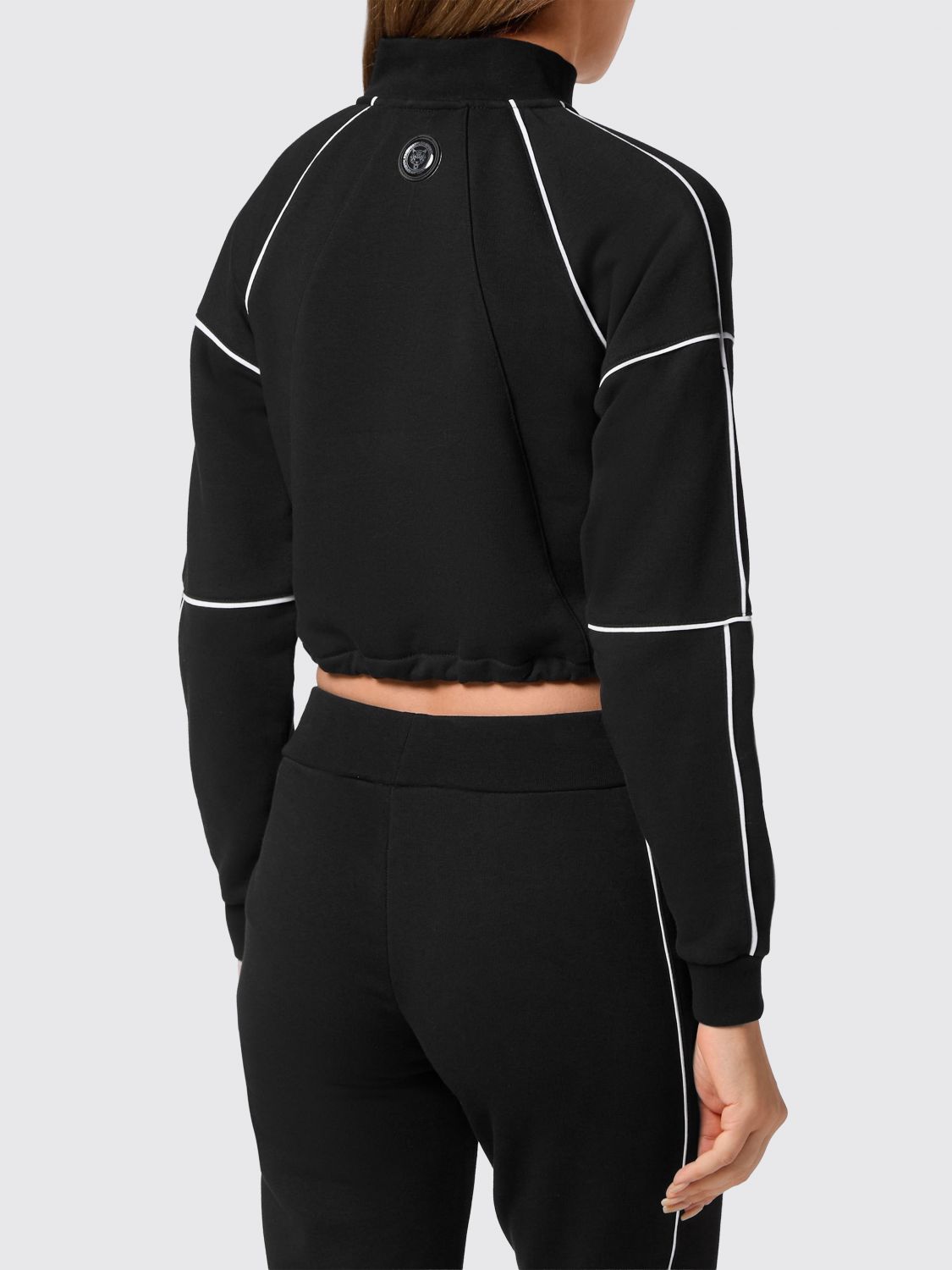 Logo-print cropped sweatshirt - Black