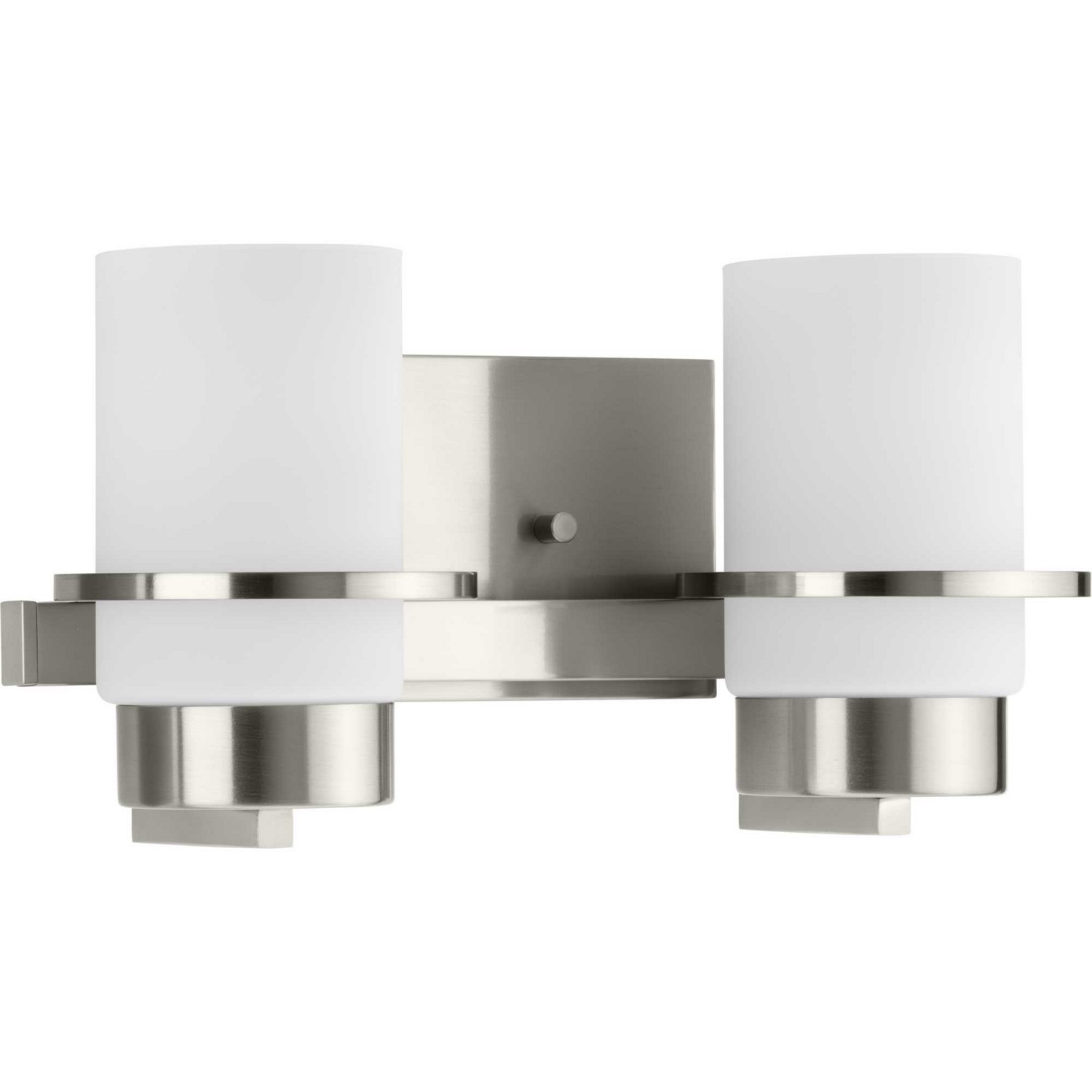 Brushed Nickel Two Light Vanity from the Reiss Collection