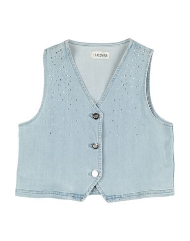 Kid Girl Tailored Vest Blue Size 12 Cotton, Elastane