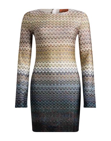Woman Mini dress Ivory Size 10 Viscose, Metallic fiber