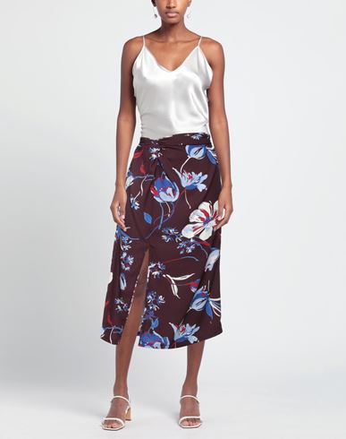 Woman Midi skirt Burgundy Size 2 Polyester
