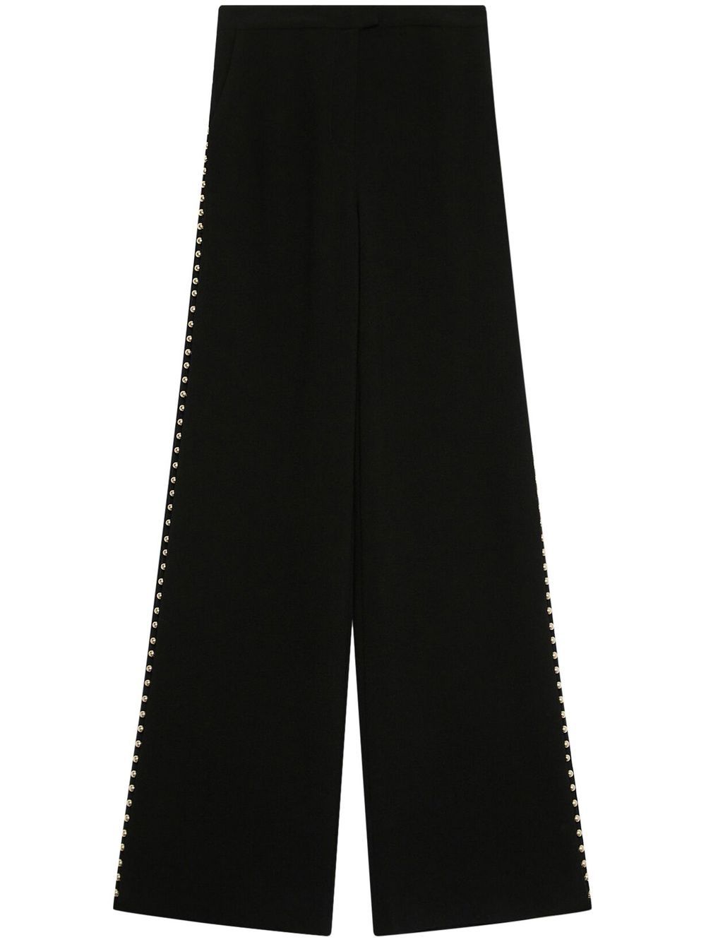 Stud-detail wide-leg trousers - Black