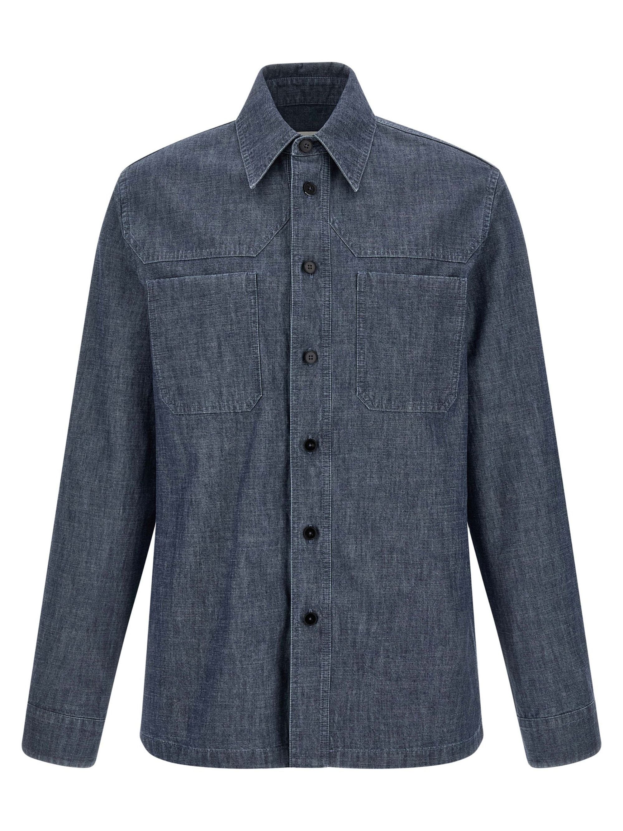 Men's Denim Button-Up Shirt Jacket