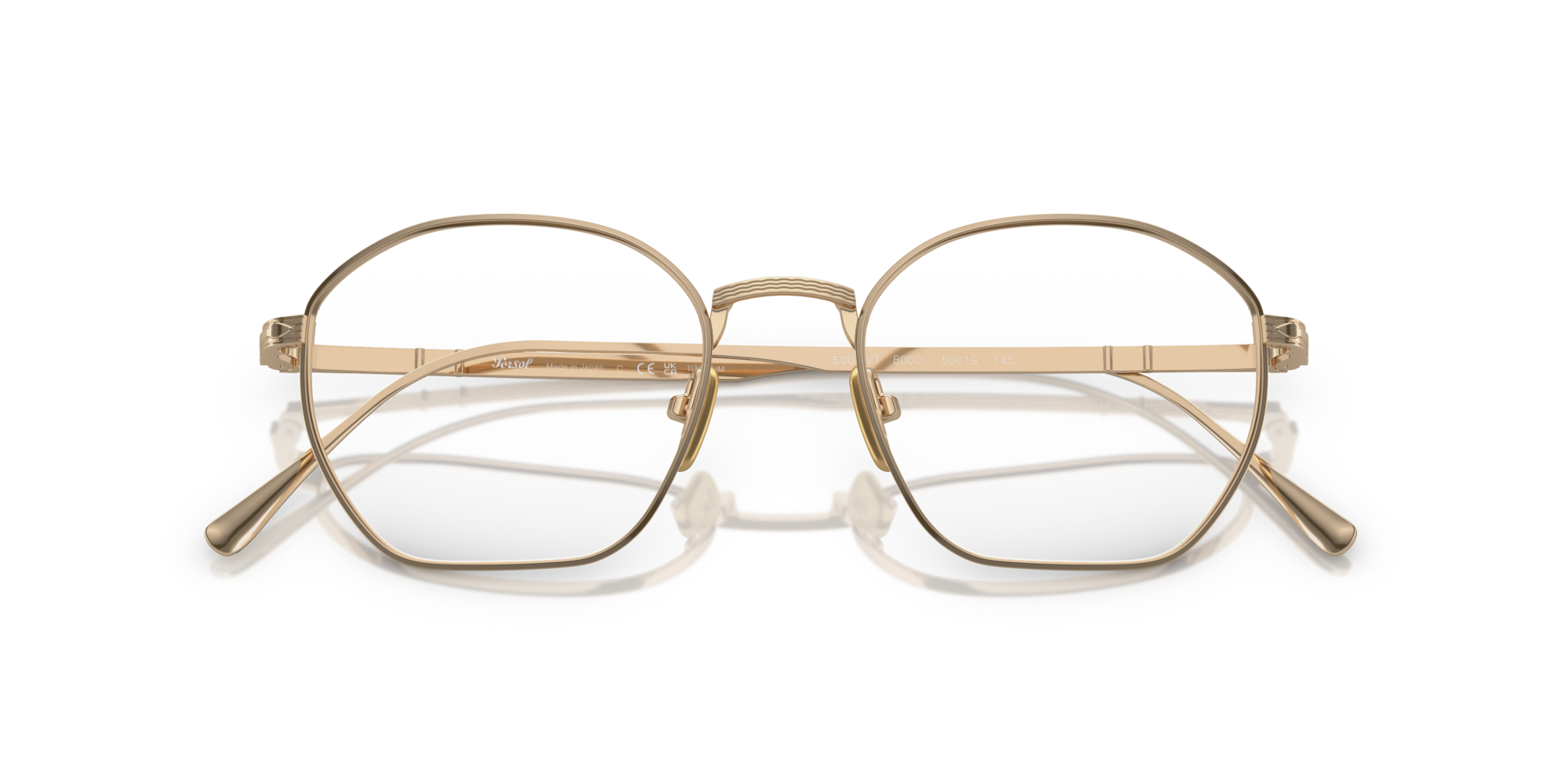 Persol Unisex Persol PO5004VT 8000 Optical frames Titanium Gold Geometric