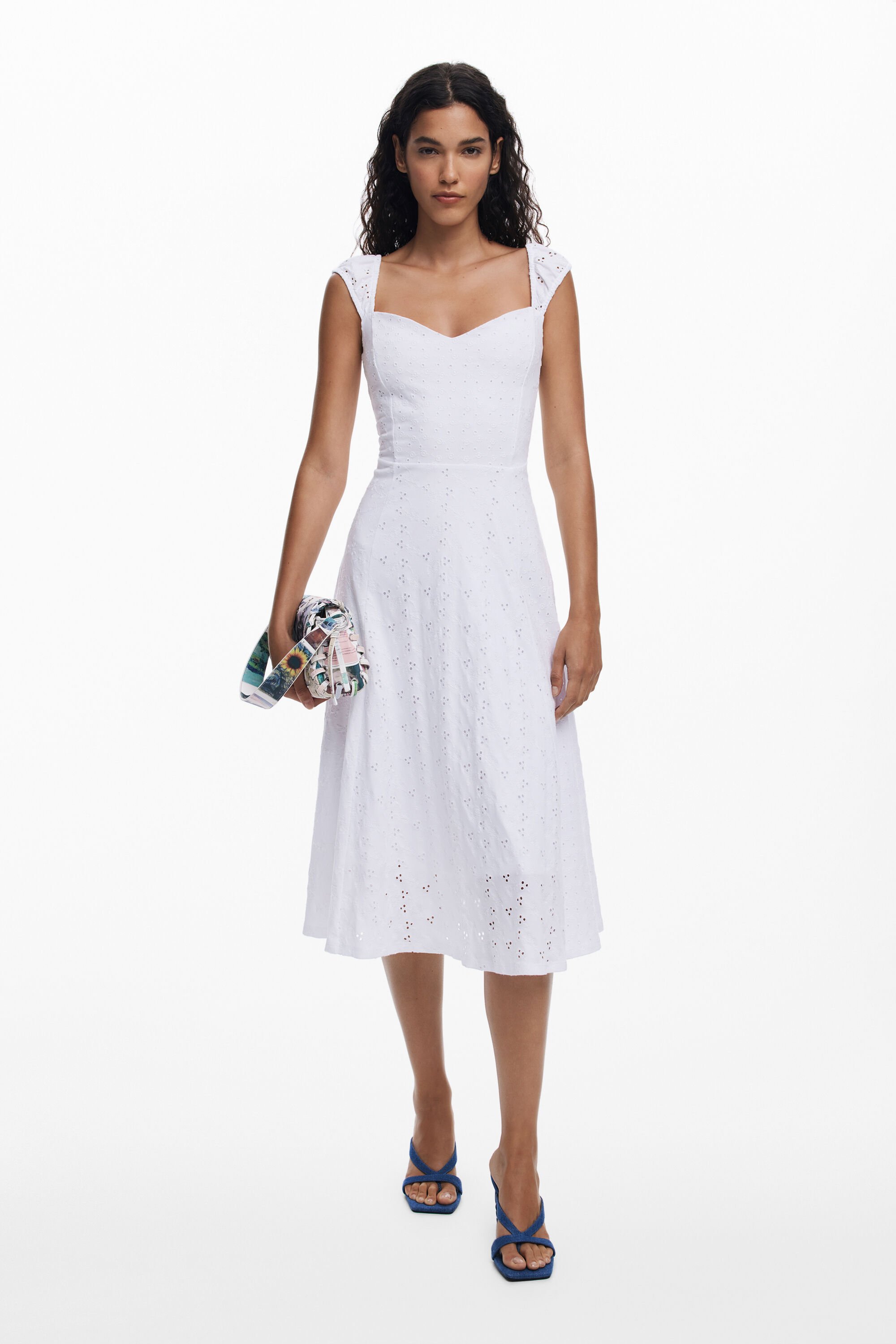 Embroidered midi dress