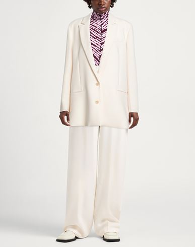 Woman Blazer Cream Size 8 Polyester, Viscose, Elastane