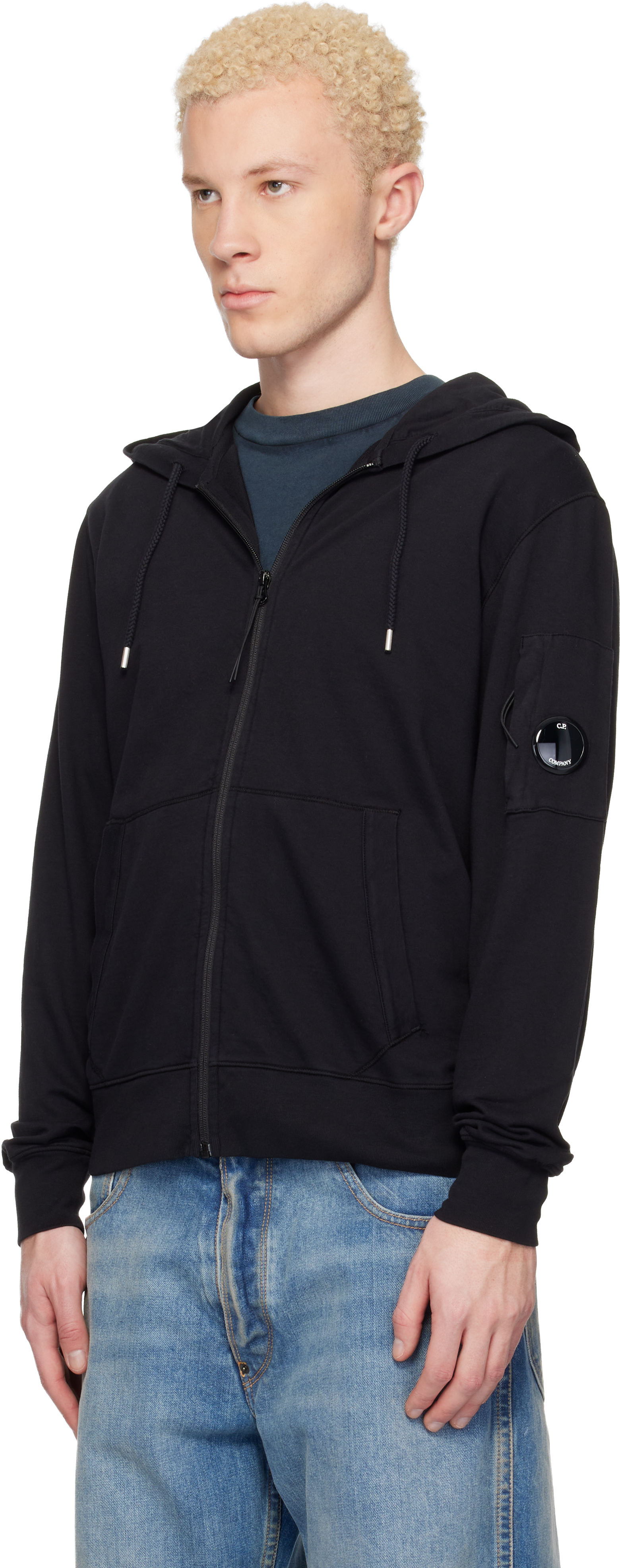 Black Light Fleece Zip Lens Hoodie