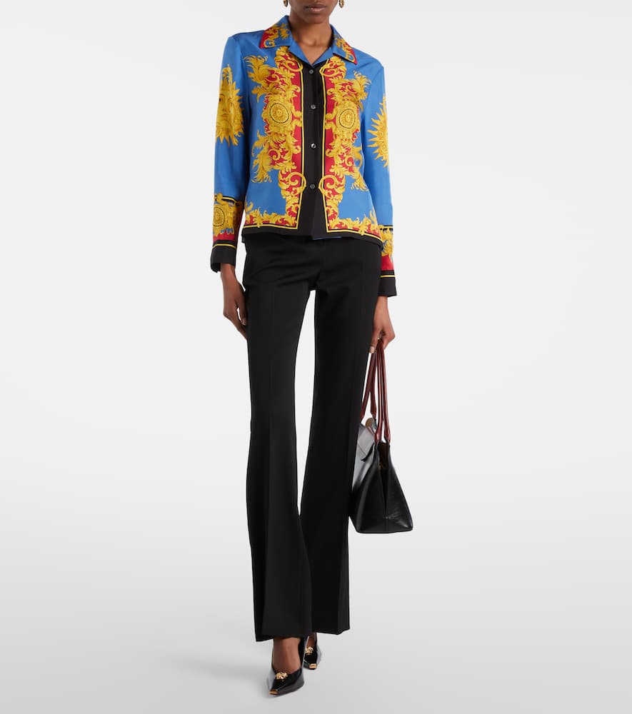 Printed silk twill shirt