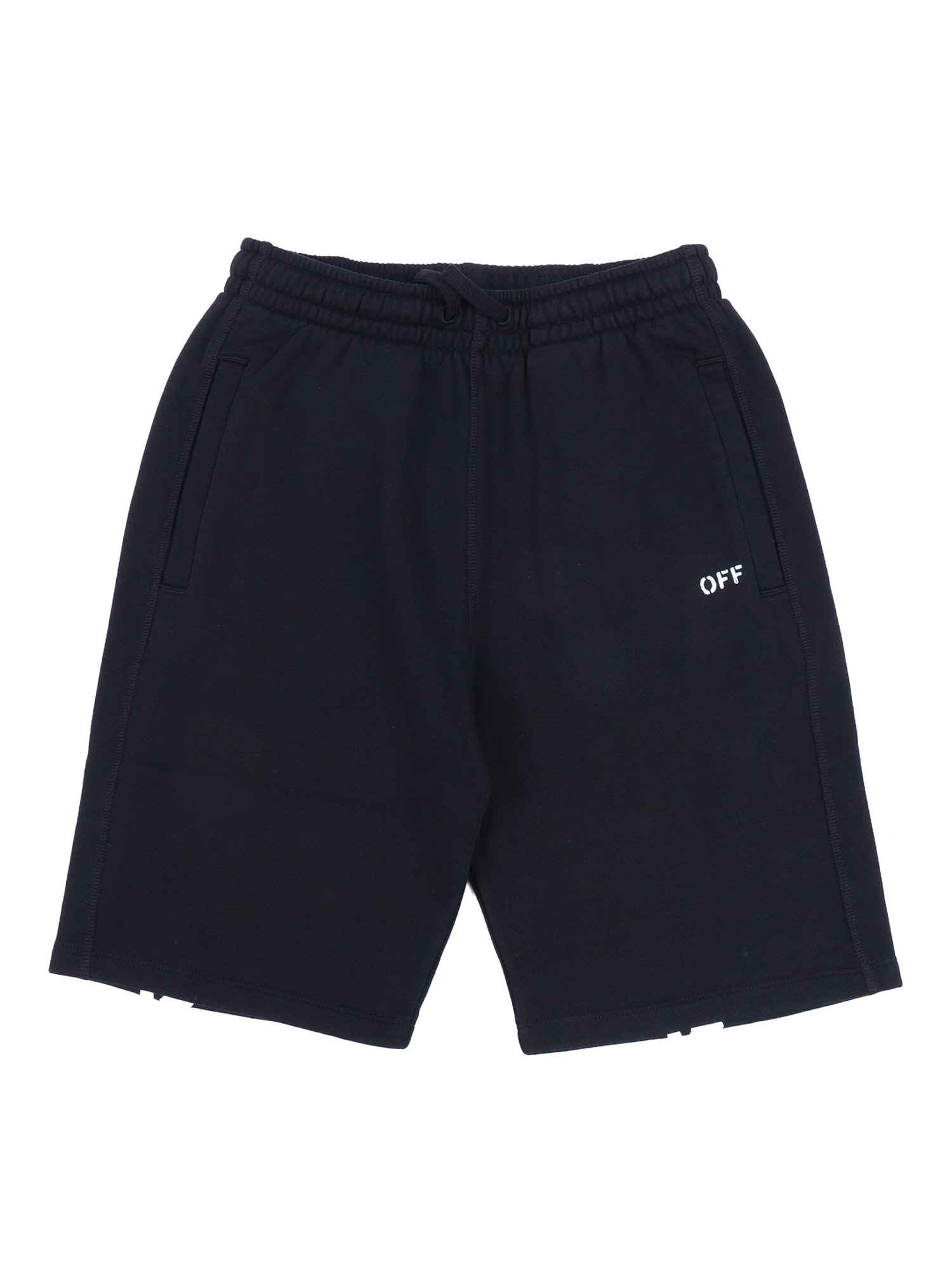 DIAG PAINT SWEATSHORT Black Cotton Bermuda Short