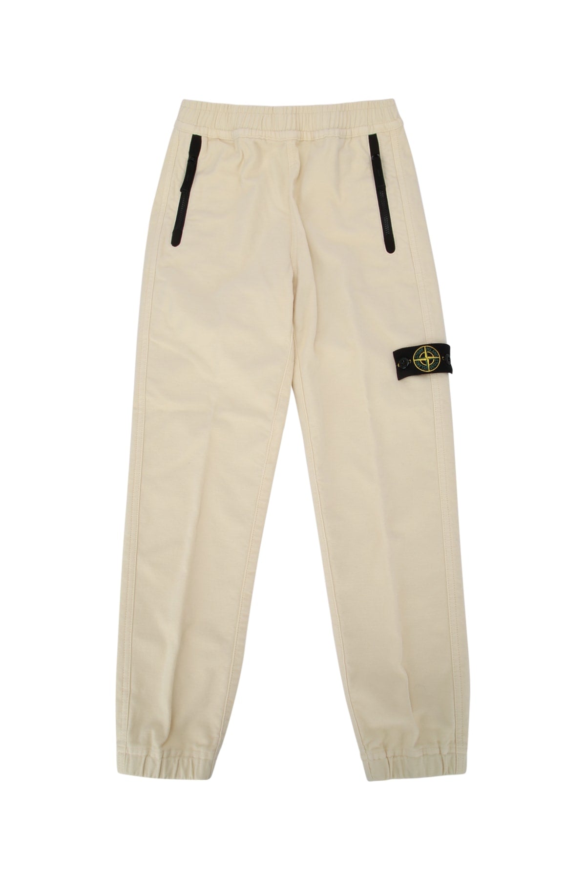 Logo-Patch Cotton-Blend Joggers — Beige