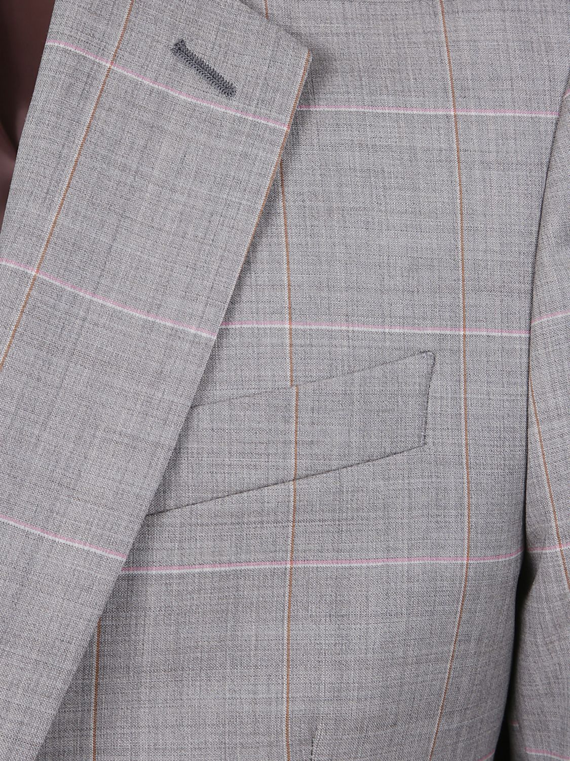 Checked-pattern single-breasted blazer - Grey