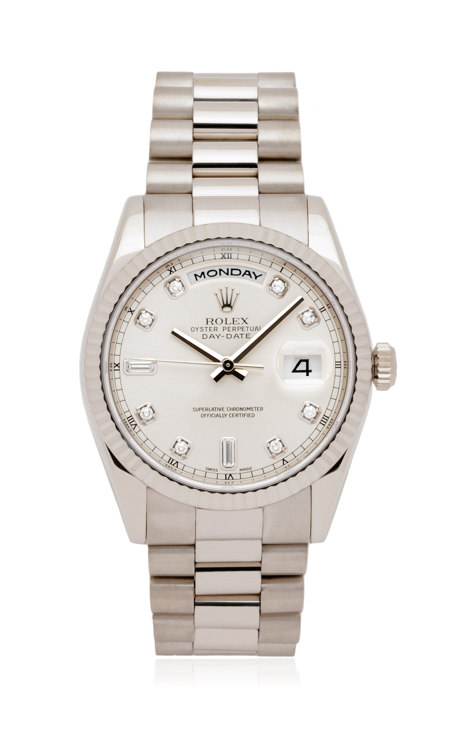Rolex Day Date 18K White Gold Watch - Moda Operandi