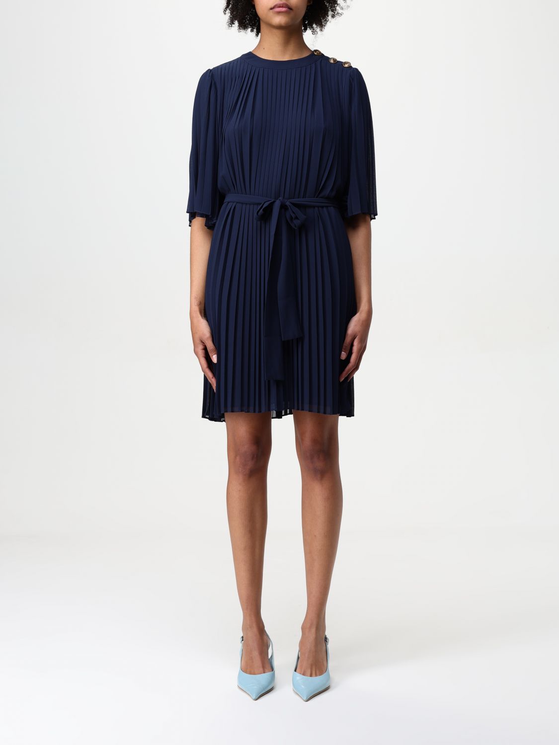Pleated mini dress - Blue