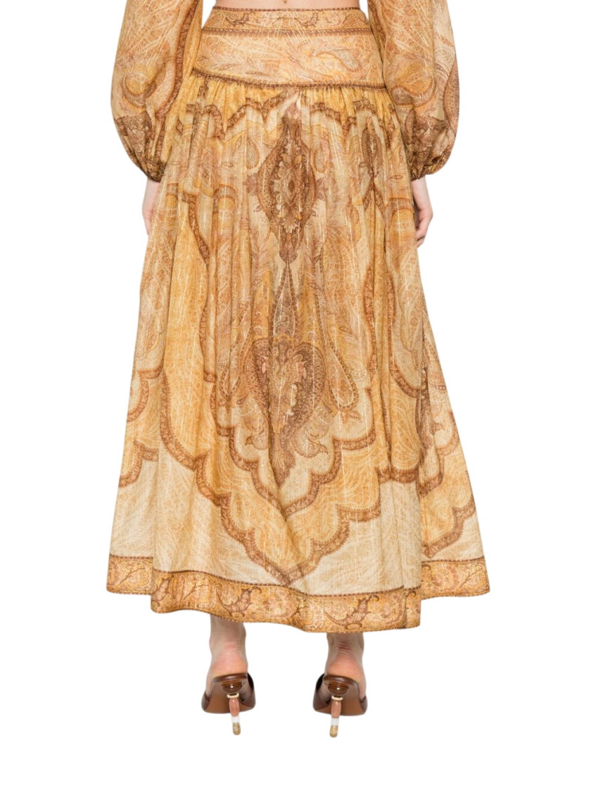 Wanderlust Cotton And Silk Maxi Skirt