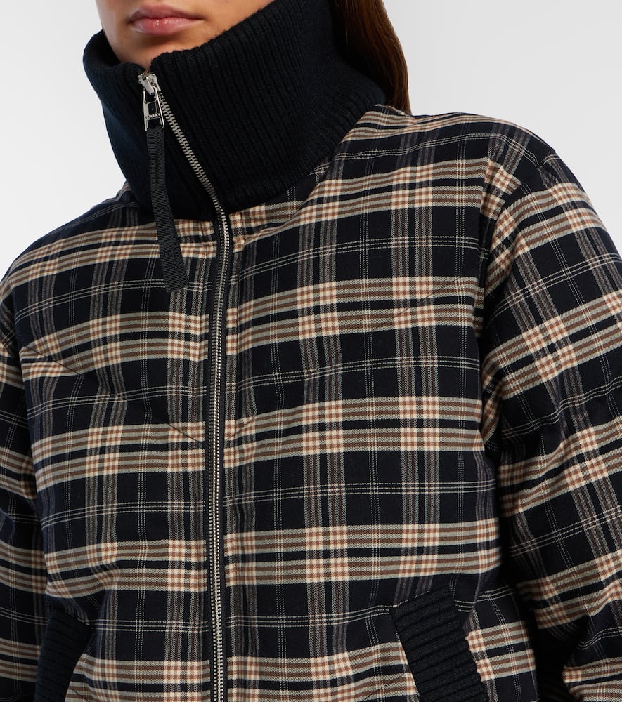 Bryony checked flannel puffer jacket