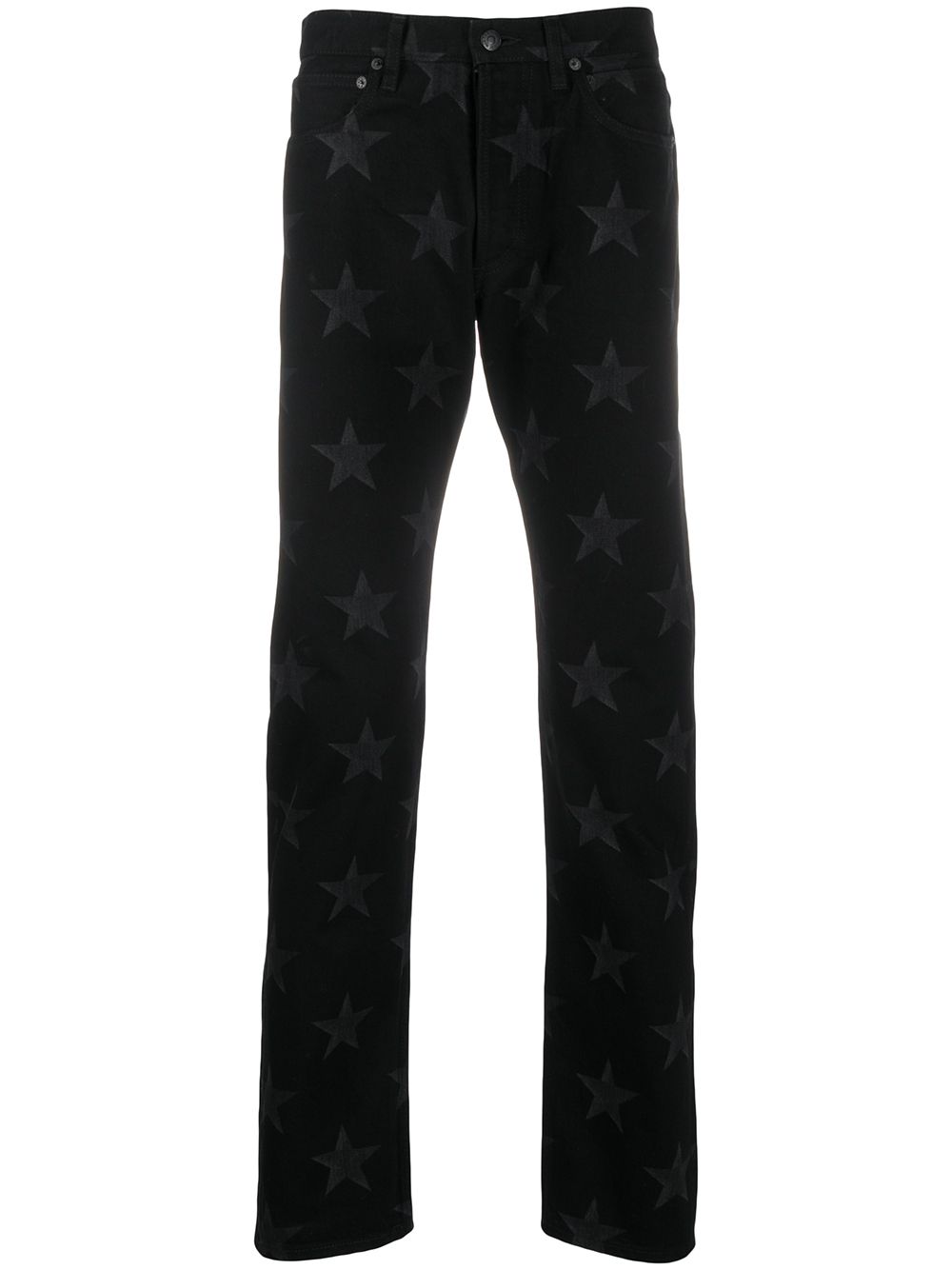 Star printed cotton trousers - Black
