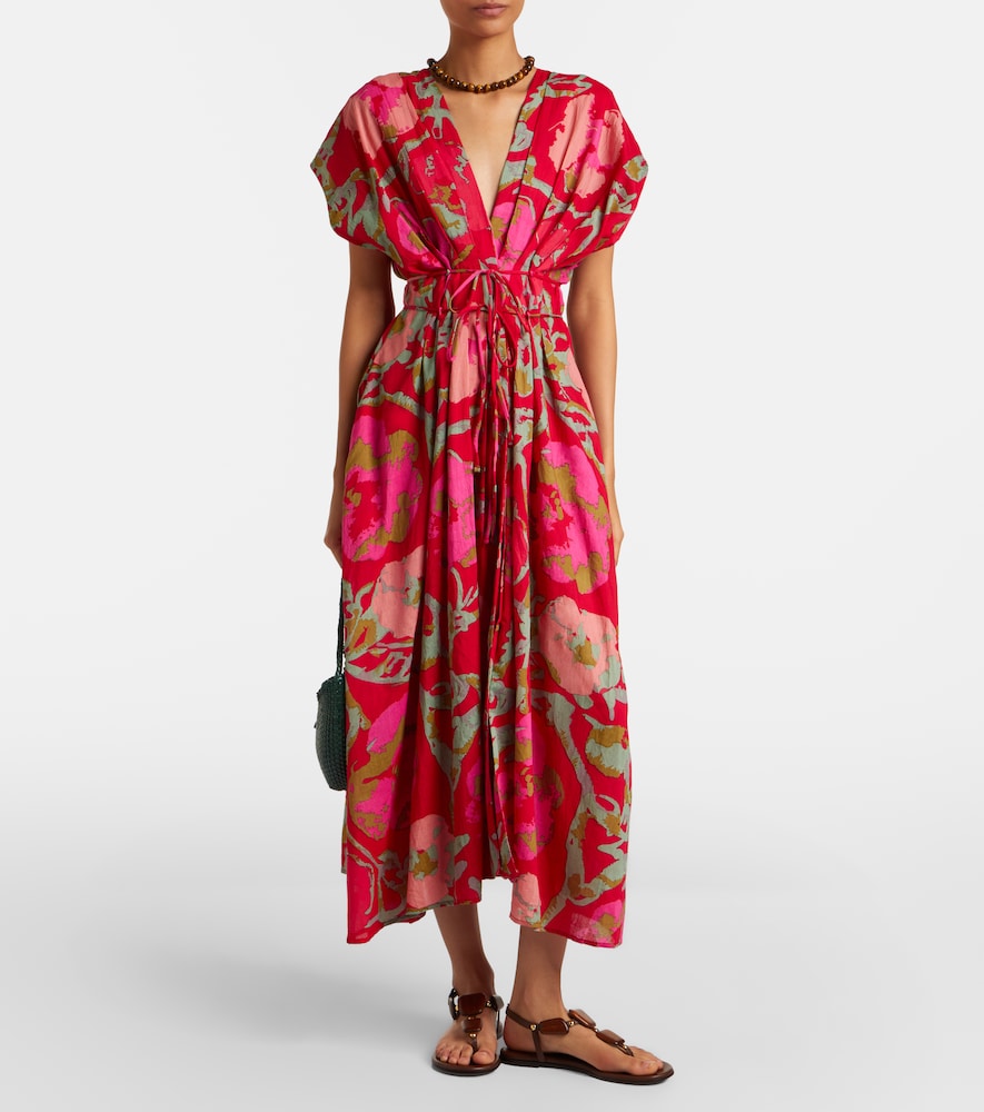 Leilani printed cotton midi dress