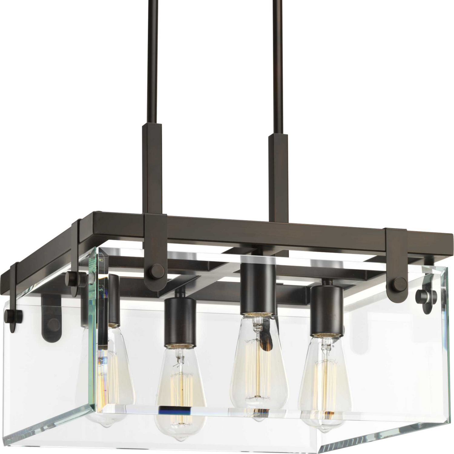 Glayse 4-Light Semi-Flush with Convertible in Antique Bronze