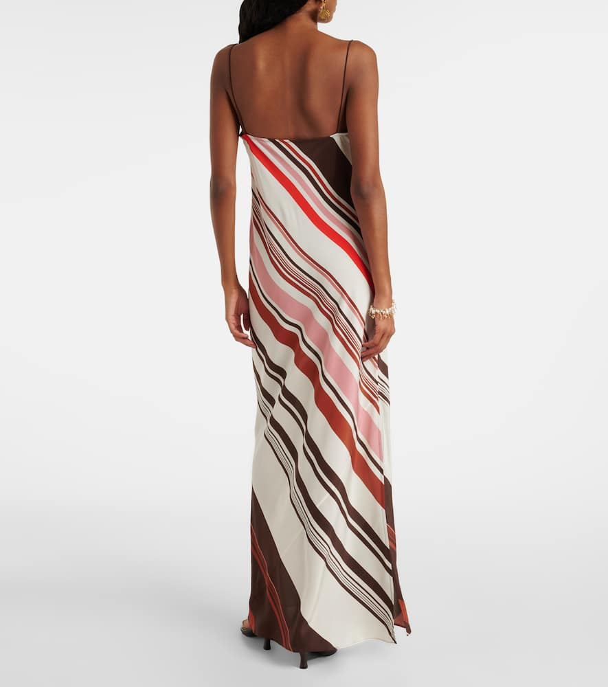Thistle striped silk satin maxi dress