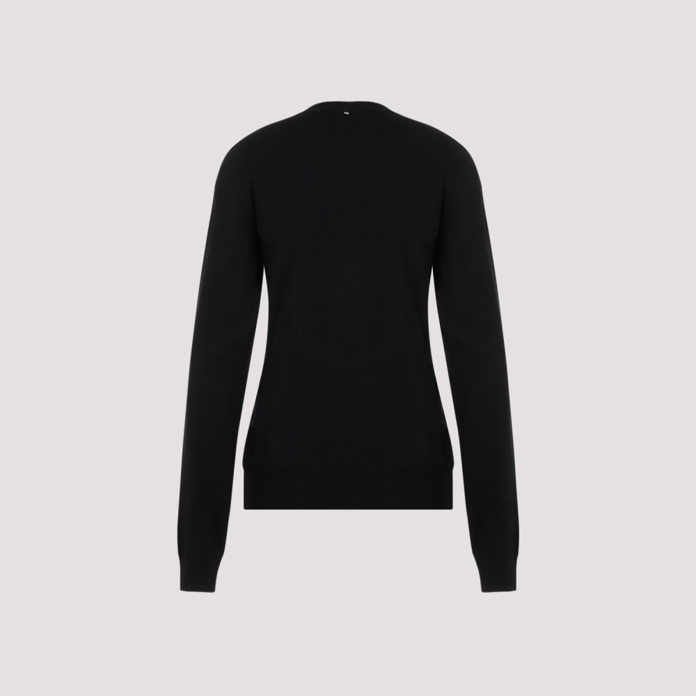 Black Roundneck Cutout Pullover