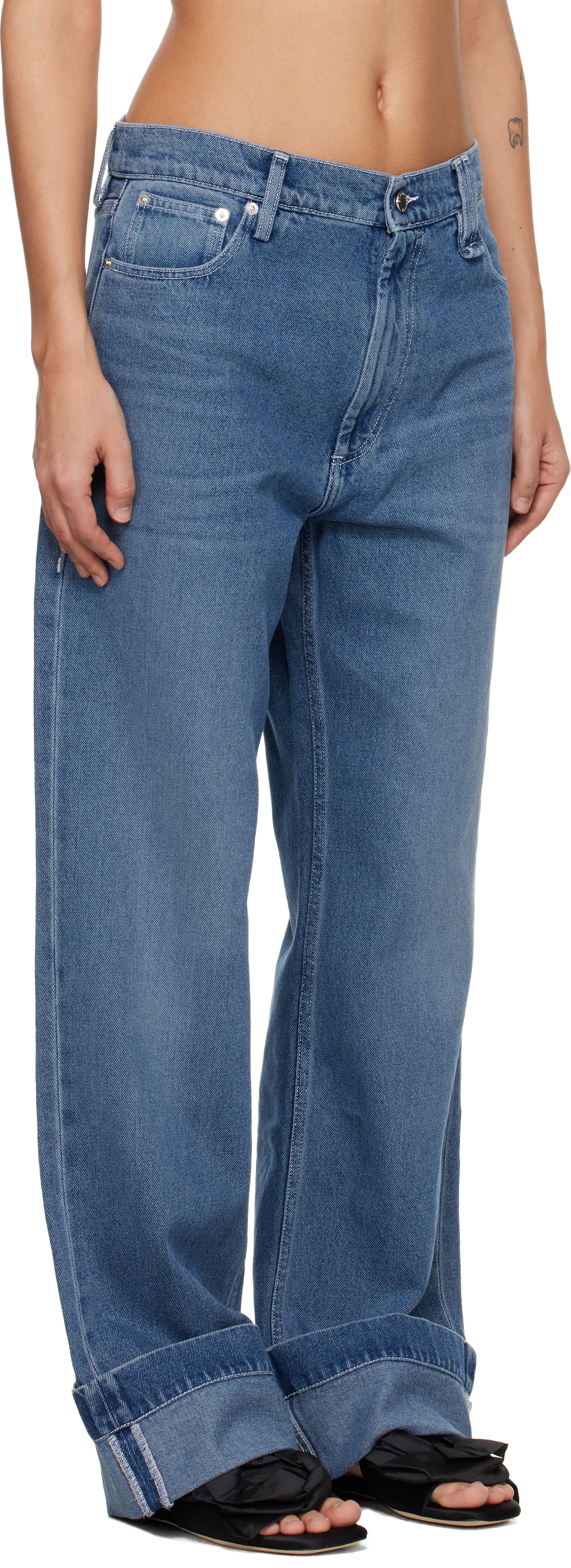 Blue Straight Leg Jeans