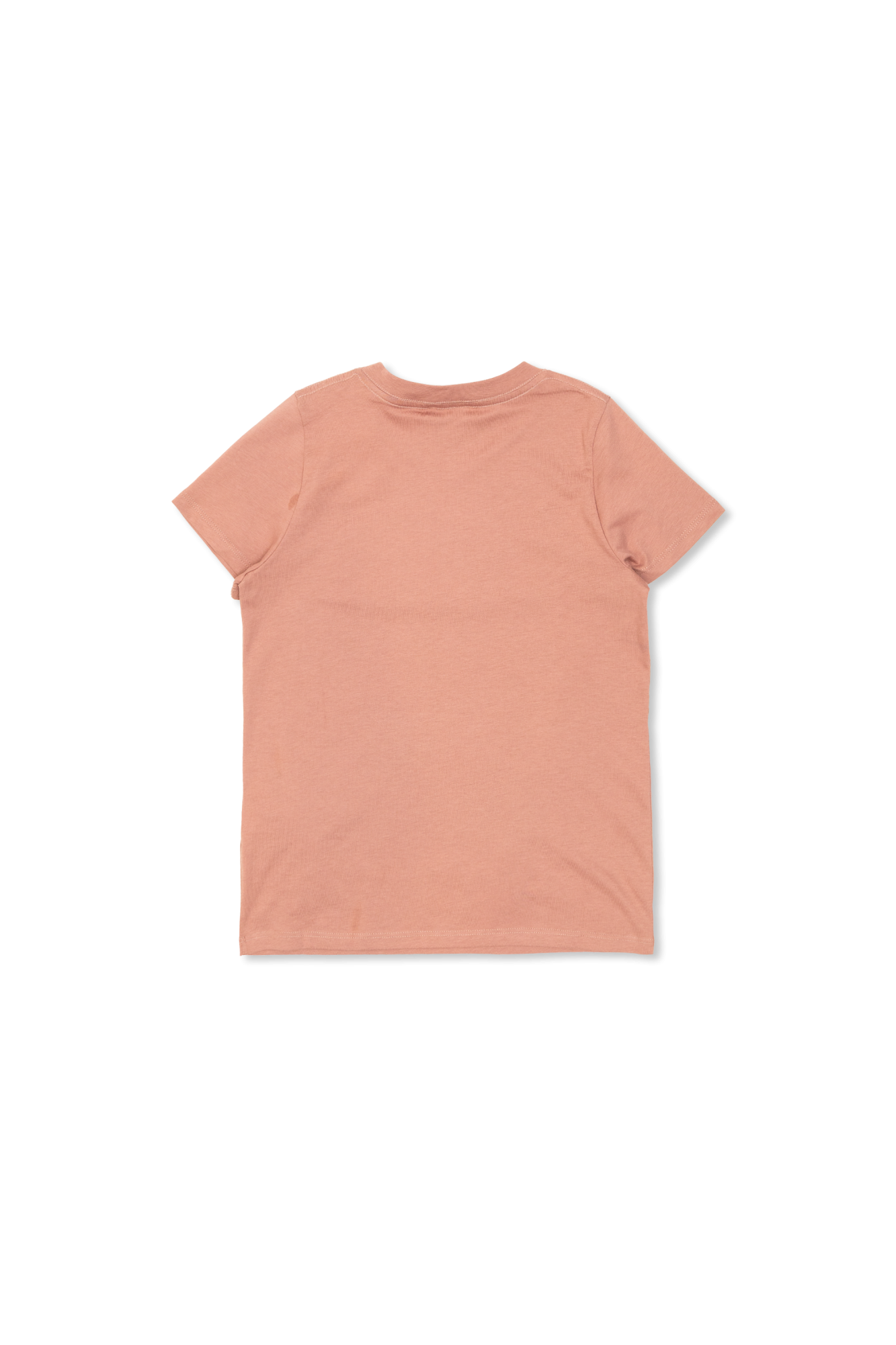 T-shirt With A Logo And Velvety Finish, Unisex, Pink