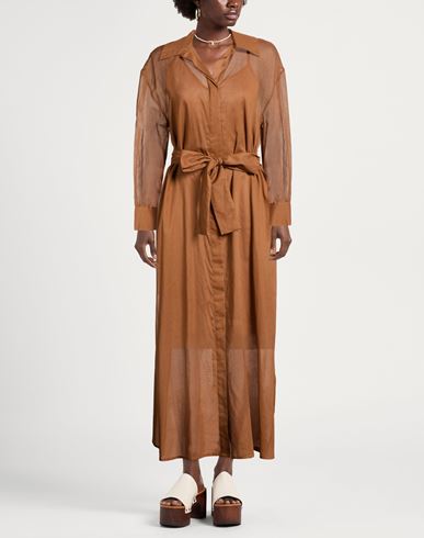 Woman Maxi dress Brown Size 4 Cotton