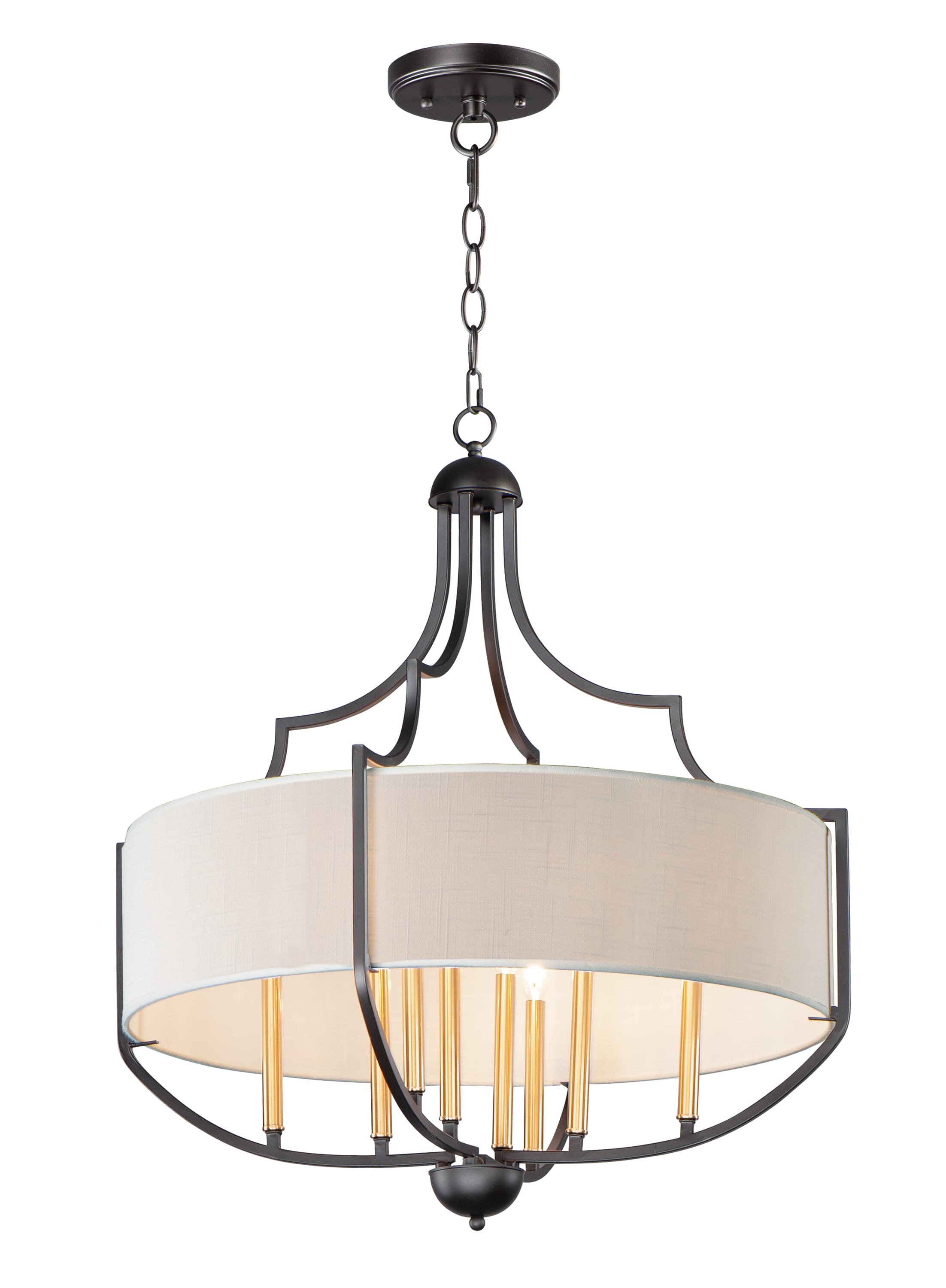 Maxim Savant 8-Light Transitional Chandelier in Bronze and Antique Bra
