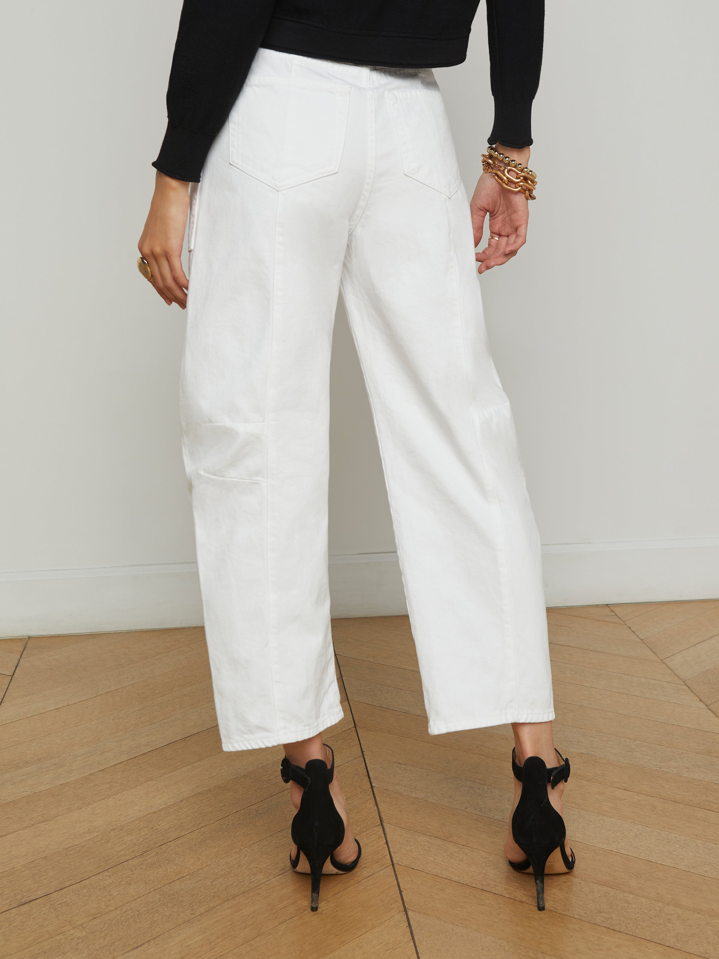 L'AGENCE Cody Barrel-Leg Jean In Blanc