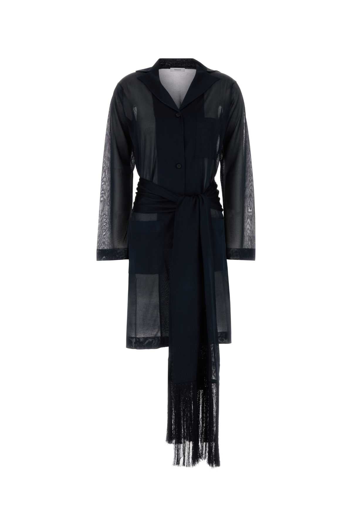 Sheer Overlay Jacket — Navy