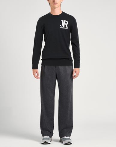 Man Sweater Black Size L Cotton, Merino Wool