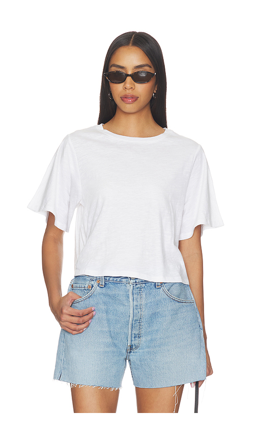 LNA Willa Slub Tee in White. S. Also in XS, M