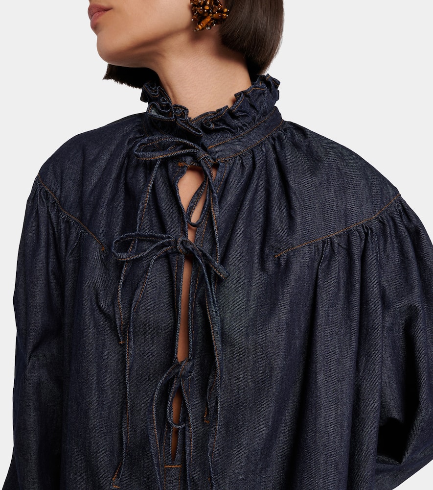 Ruffled cotton blouse