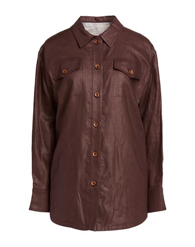 Woman Jacket Chocolate brown Size 4 Linen