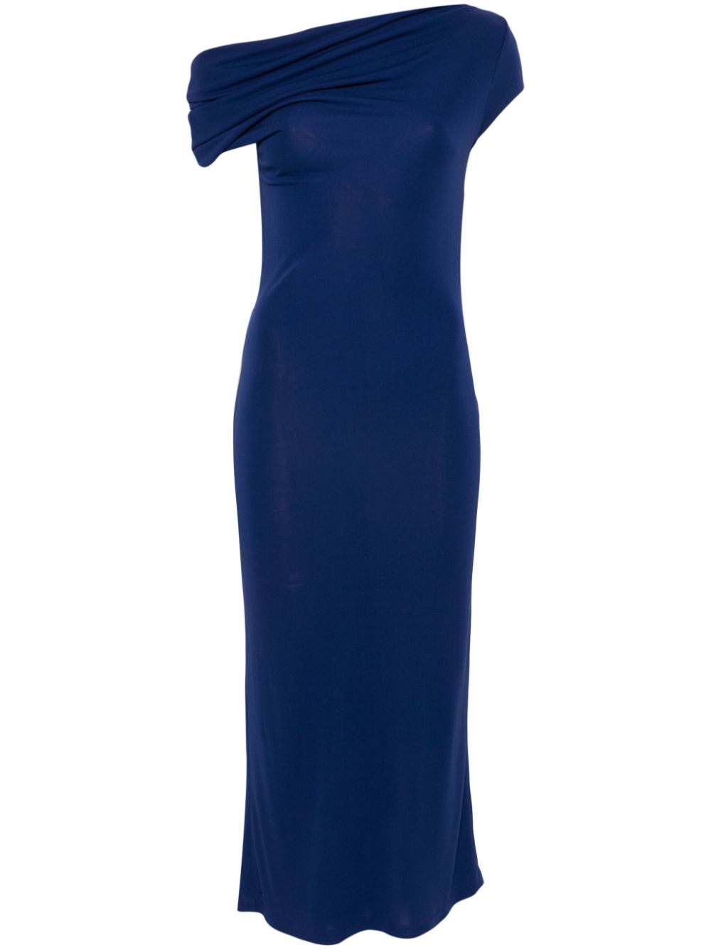 Cowl-neck midi dress - Blue