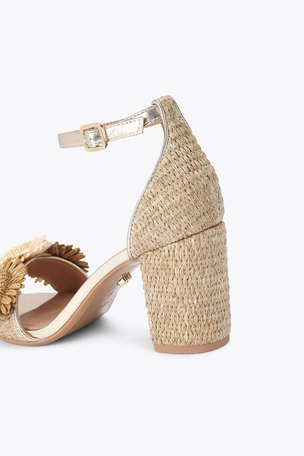 Carvela 'sorrento Flower Block' Heels In Gold
