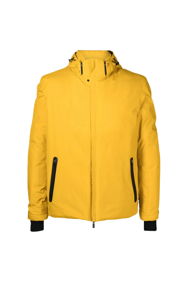 Padded Hooded Down Jacket — Yellow