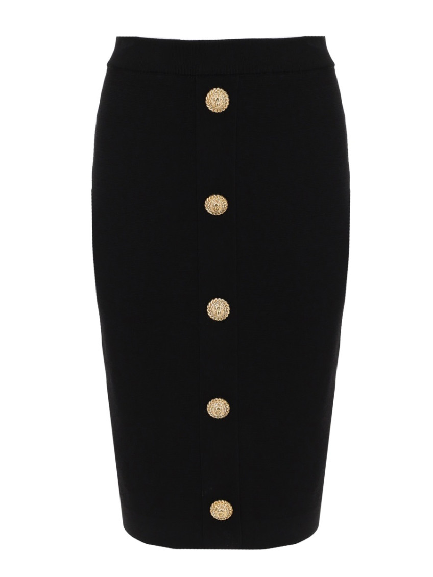 Balmain - tweed pencil skirt high waist knee length