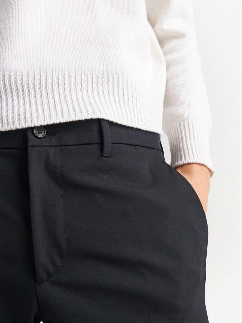 Black Stretch Polyester Pant